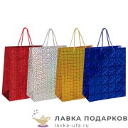 УП / Пакет подарочный «Голография» 26х13х32см бумага ассорти вертикальный средний 606607 