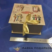 УП / Коробка-футляр Средняя №5 квадратная с бантом 20х20х10 см для чайной пары 