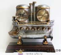 La Minor / Скульптурные часы с термометром «Лодка» 30 х 28 х 12 см.антик  942АМ 