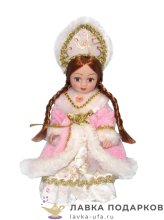 Кукла фарфор «Снегурочка в шубке» 16,5 см. цв. сетло-розовый H-8213F  
