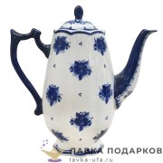 Гжель / Кофейник «Ирина» 850 мл. 20 х 20 х 09 см авт. Селиверстова Г.И.  