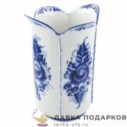 Гжель / Ваза декоративная «Тюльпан» 23 х 17 х 14 см. авт. Еремина  