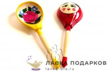 НП / Расписная ложка, чайная «Хохлома»  см. цв. золото  