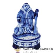 Гжель / Шкатулка «Дед Мороз» 10 х 07 см. 220 826 014 900 
