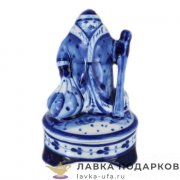 Гжель / Шкатулка «Дед Мороз» 10 х 07 см. 220 826 014 900 