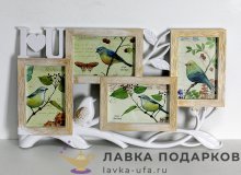 Арт - НН / Мульти-рамка на 4 фото «I love U» 46 х 27 см. белая XF_32  