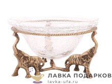 Ваза винтажная «3 слона»16 х 10 х 10 см. латунь цв. антик В_3134_2 