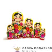 НП / Матрешка майдановская «Сударыня - маки» 5 кукол, 27 см. М10_0027_73АУ 