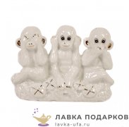 КЕР / Фигурка «Обезьянки - Сандзару», керамика, высота 10 см.,  HEN-26808 