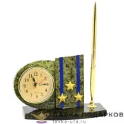 УК / Письменный набор из камня «Погон - полковник СК, ВС» 19 х 06 х 16 см. змеевик 1317092 