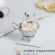 Игольница «Чашка» 05 х 04 х 03 см, цвет серебро 478.2145 