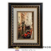 Картина в багете «Гондола у пристани» 40 х 30 см. черный 0022_ВКБ-Чер 