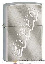 Zippo / Зажигалка 28182 «Диагональ с лого Zippo» 56 х 36 х 12 мм. хром матовый 