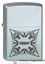 Zippo / Зажигалка 205 «Тату с лого  Zippo» 56 х 36 х 12 мм. хром полированный  