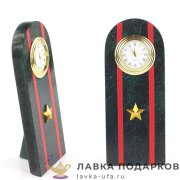 УК / Настольные часы «Погон майор МВД» 6х15см змеевик ведомственные 1316668мс 