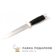Златоуст / Нож охотничий «Разведчик», сталь 95 х 18 , рукоять кожа + латунь, позолота 