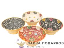 Кашмир / Вазочка для конфет «Круглая» 10 х 10 х 04 см. латунь, эмаль в асс. 4 Фр_1133  