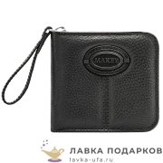 Макей / Кошелек из натур. кожи на молнии «Классика»11 х 10 см. цв. черный 148_0855  