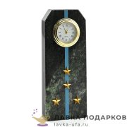 УК / Настольные часы «Погон капитан ВВС ВКС ВДВ» 6х15см змеевик ведомственные сувенирные 1316603ос 