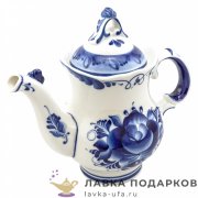 Гжель / Чайник «Одуванчик № 1» 20 х 12 х 23 см. v-880 мл. авт. Федотов А.Н.  