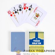 НИ / Карты игральные Texas Hold'em Poker 54л пластик Джамбо индекс рубашка синяя 