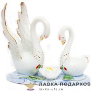 Delicate / Фигурка «Лебеди - неразлучники с лотосом» 10 х 08 см. (белый) 035.20 