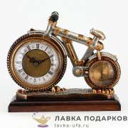 La Minor / Настольные часы с термометром «Велосипед» 29 х 25 х 10 см.  хром антик 941_М 