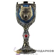 П-М / Бокал на ножке «Волк» 200мл 19х8см металл внутри 4277 