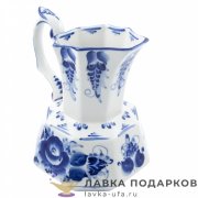 Гжель / Кувшин «Граненный» (м) 18 х 16 х 13 см. авт. Шлык А.Н. 