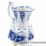 Гжель / Кувшин «Граненный» (м) 18 х 16 х 13 см. авт. Шлык А.Н. 