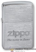 Zippo / Зажигалка «Имя в огне с лого Zippo» 56 х 36 х 12 мм. хром матовый 200 Name In Flame 