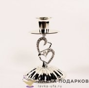 Стразы / Подсвечник металл на 1 свечу «Сплетение сердец» 11 х 08 х 08 см. WGC_5003 