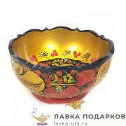 НП / Расписная чашка, резной край «Хохлома» 15 х 08 х 07 см.  