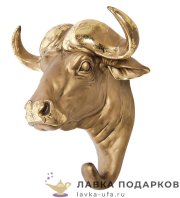 П / Вешалка «Буйвол - голова» В20 см полистоун бронза БФ-137 