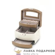 Jardin / Шкатулка для украшений с замком раздвижная «3 яруса» 16 х 15 х 13 см. беж-золотой 6207_R 