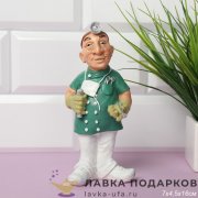 SV-П / Статуэтка «Врач ухо-горло-нос» большая зеленая полистоун 16см 2048 