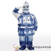 Гжель / Штоф «Пожарный» 750 мл. авт. Селиверстова Г.И. 