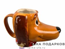 Креативная чайная кружка «Такса» 350 мл. керамика цв. коричневый 8545 