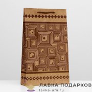 УП / Пакет подарочный с зажимом «Крисмас №2» 12х8х25см бумага крафт вертикальный малый 592123 