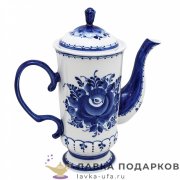 Гжель / Кофейник «Анечка» 650 мл. 22 х 21 х 10 см авт. Бармина А.Н. 