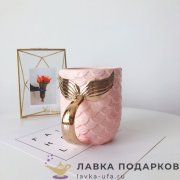 Кружка дизайнерская 450 мл. «Хвост» 13 х 10 х 08 см. розовый Эвр_4228 