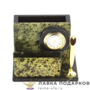 УК / Подставка - органайзер из камня «Трибуна» 12 х 09 х 09 см. змеевик 7256 
