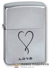 Zippo / Зажигалка 205 «Love» 56 х 36 х 12 мм. цвет хром полированный 