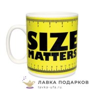 ПС / Кружка гигант «Размер имеет значение» 650мл керамика желтый 9159 