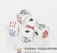 Кости игральные 16мм. цвет белый, точки черные (набор 5 шт)  2970 