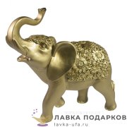 П / Фигурка «Слон в попоне» 19х7х20 см полистоун темное золото 713862 