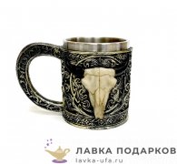 П-М / Кружка пивная «Телец» 450 мл. цв. хром (металл внутри) 8145 