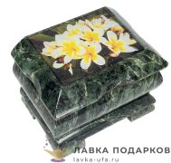 УК / Шкатулка-ларец «Цветы» 9х7х6 см змеевик 5011 