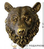 Скульптура настенная «Медведь - голова» 44 см. цвет БРОНЗА  F_404_2 