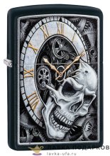 Zippo / Зажигалка 29854 «Часы с черепом» 56 х 36 х 12 мм. черный матовый 